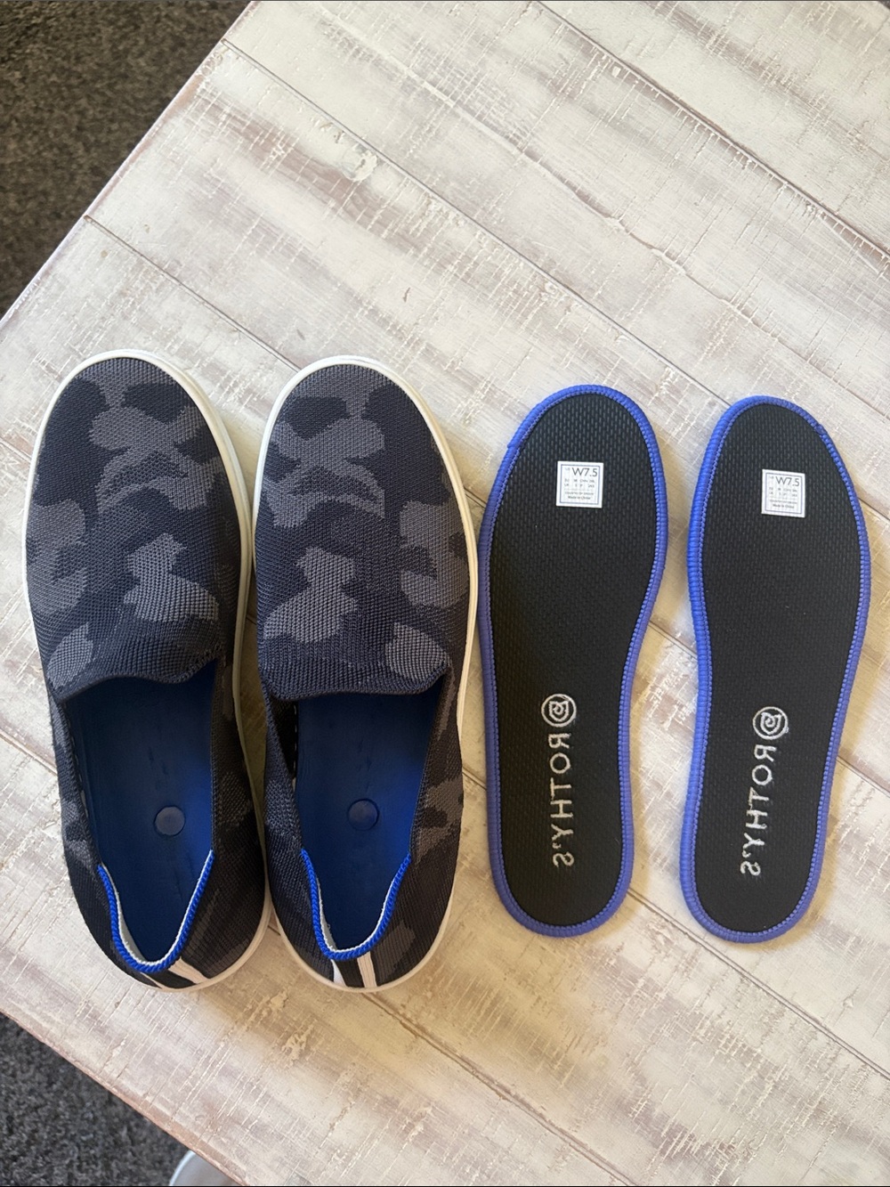 Rothy's Women’s Slip-On Sneakers in Black and Gray Camo - Picture 4 of 4